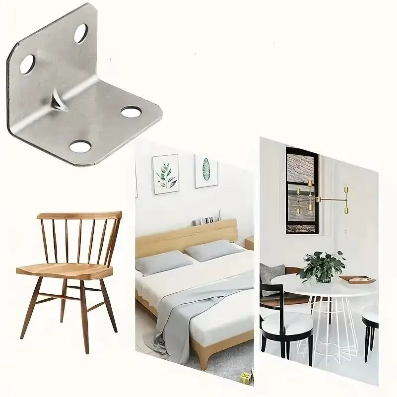 20Pcs Angle Iron Board Table, Chair, Cabinet, Wardrobe, Fixed Connector, 90-Degree Angle Iron Plate Bracket